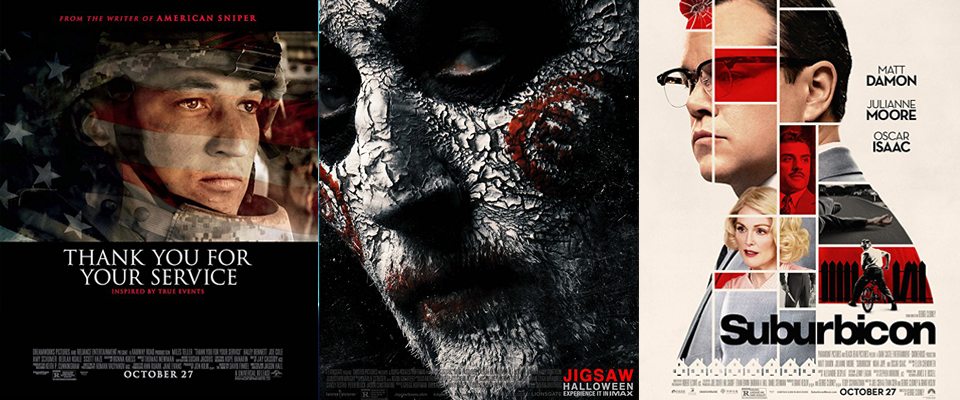 Box Office - Jigsaw, Thank You For Your Service, Suburbicon