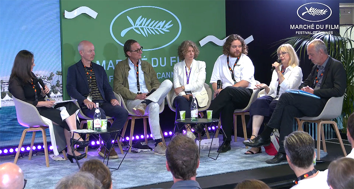 Cannes Film Festival - Marche du Film 2025 - Defining and Designing European Film Success - Panel - Maja Cappello, Huub Roelvink, Peter Fornstam, Valeska Neu, Mati?ss Kaz?a, Agnieszka Moody, Gilles Fontaine