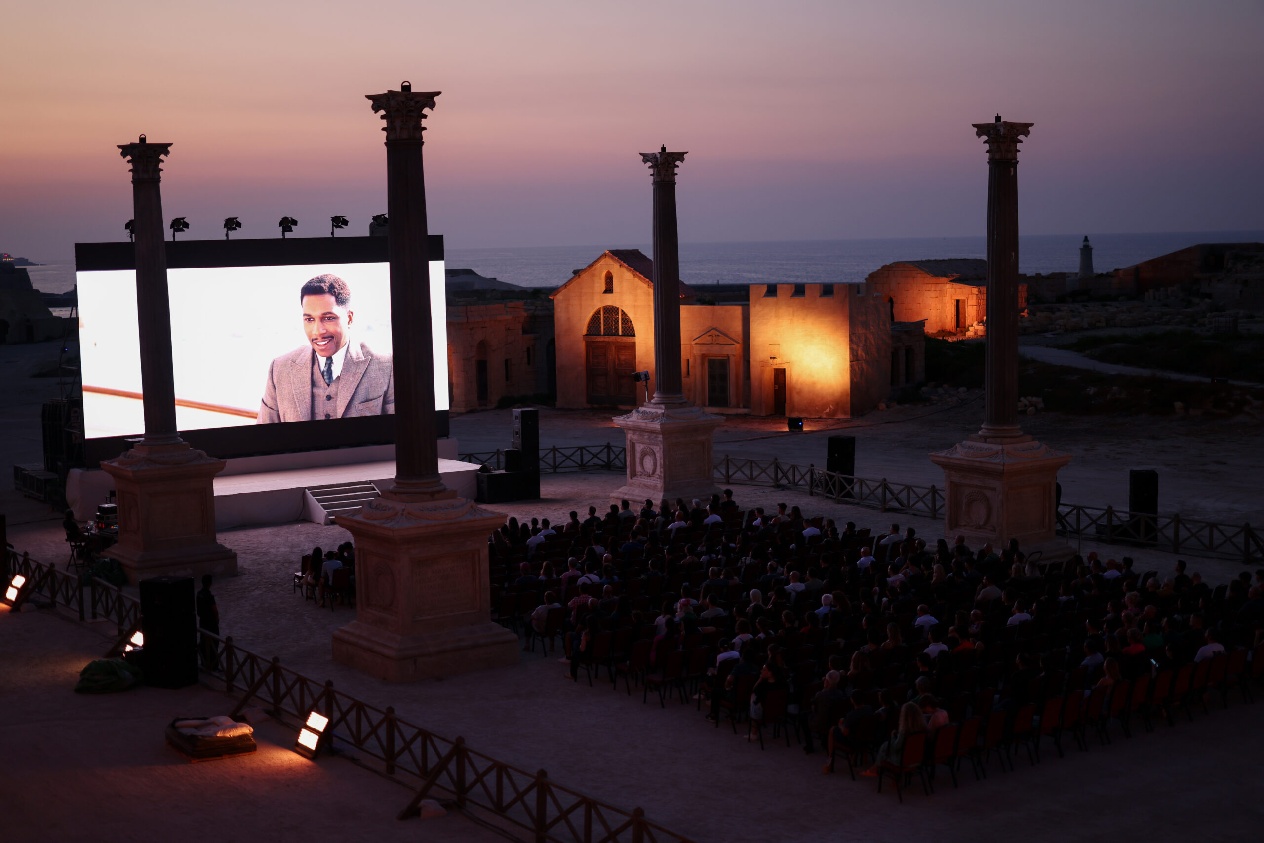 An outdoor film screening of ‘Murder on the Orient Express’ in Fort Ricasoli, Malta