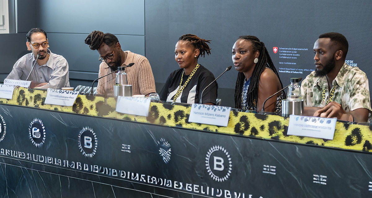Locarno Film Festival 2025 - Building Sustainable Film Ecosystems in Africa - Panel - Mitchell Harper, Neigeme Glasgow-Maeda, Tshepiso Chikapa Phiri, Ema Edosio-Deelen, Yannick Mizero Kabano