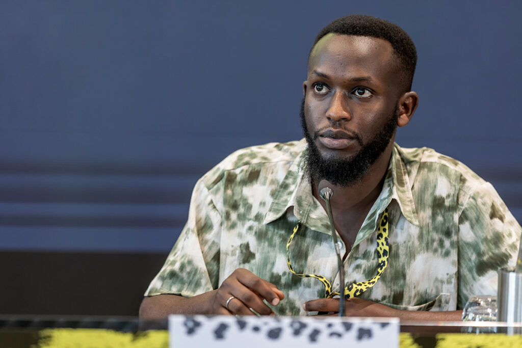 Film producer Yannick Mizero Kabano during the Building Sustainable Film Ecosystems in Africa panel at the 78th Locarno Film Festival on August 9, 2025