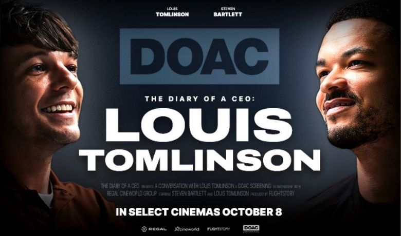 Regal and Cineworld will premiere "The Diary Of A CEO: Louis Tomlinson" podcast in select theatres across the U.S. and U.K.