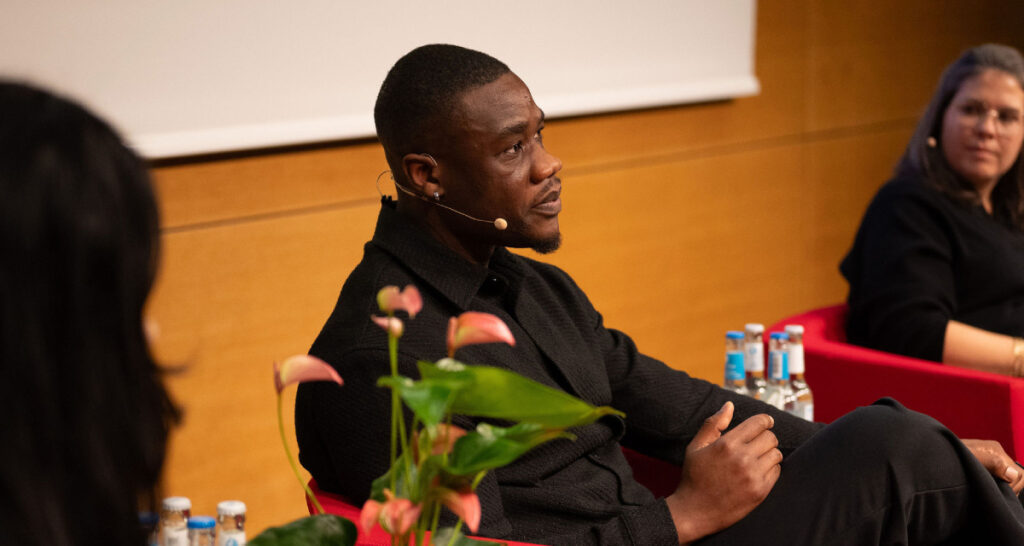 TikTok creator Melo Nsuka (centre) with Jackie Meire, EU Head of Social at Amazon Prime Video, UK and host Aylin Kazi during the EFM 2026 panel "From Community to Box Office: How Fandom on TikTok Drives Impact," head on Feb 13, 2026. (Photo: courtesy of EFM)
