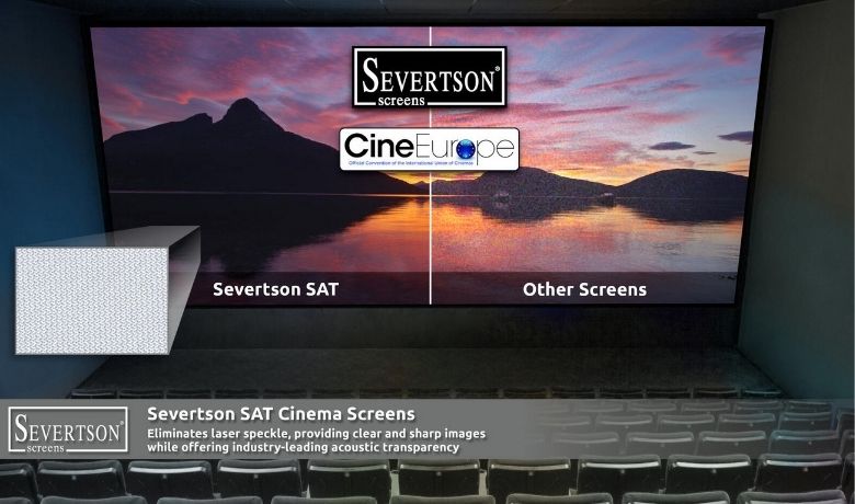 Severtson Screens to feature its folded SēVision 3D GX line and its SAT-4K Acoustically-Transparent cinema projection screen line during CineEurope 2026