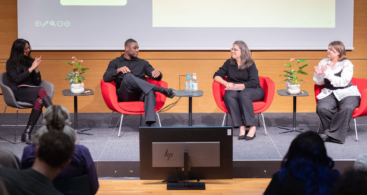 (From left) Host Aylin Kazi; TikTok creator Melo Nsuka; Jackie Meire, EU Head of Social at Amazon Prime Video, UK; and actress Runa Greiner, who participated in the EFM 2026 panel "From Community to Box Office: How Fandom on TikTok Drives Impact," held on Feb 13, 2026. (Photo: Winson, courtesy of EFM)
