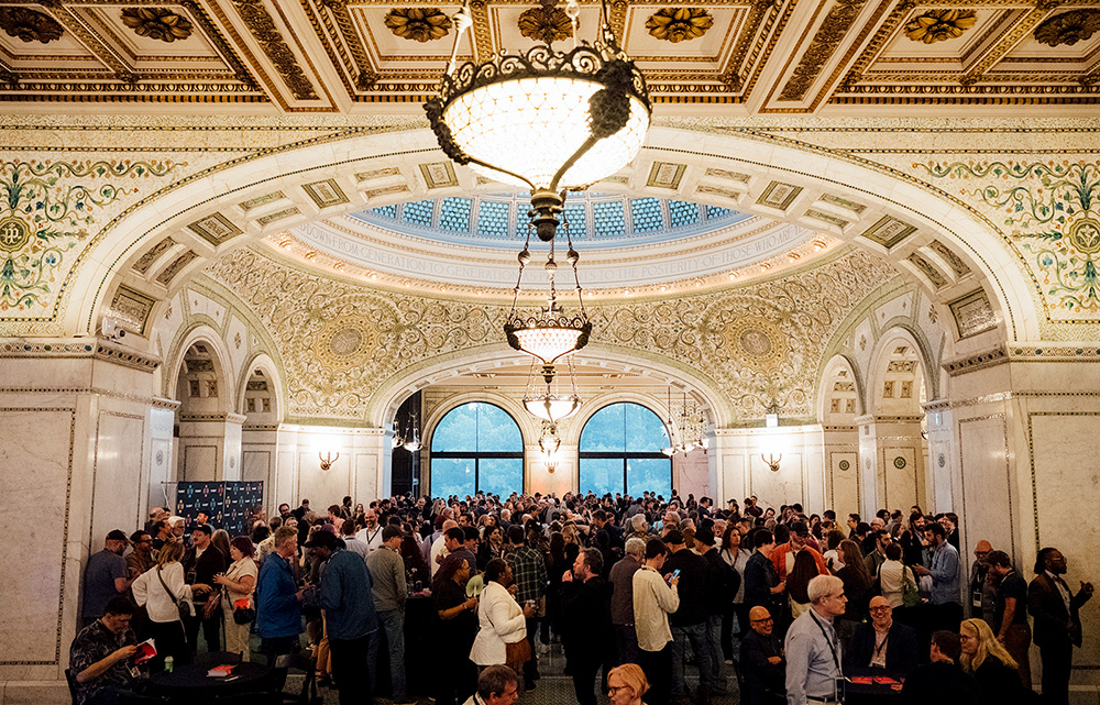 The opening night of IND/EX 2026, which took place in Chicago from June 22-25, 2026, was held at the Chicago Cultural Center under the world's largest Tiffany glass dome