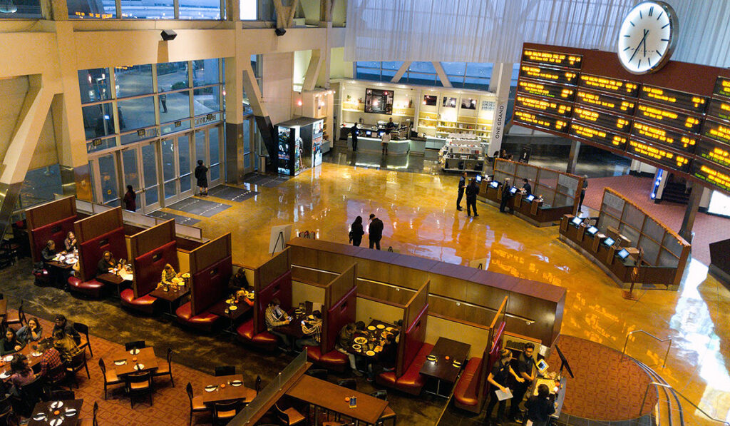 The enormous lobby and adjoining café at the ArcLight Hollywood gave people somewhere to meet before a film, continue arguing about it afterward