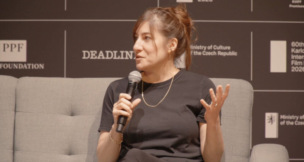 Oscar-winning producer Mollye Asher (Nomadland, The Rider, On Swift Horses) speaks about her marketing experience on films such as "Swallow" and "Nomadland" during the "Audience First: Rethinking Film Marketing Before Distribution" panel at the Karlovy Vary IFF on July 6, 2026.
