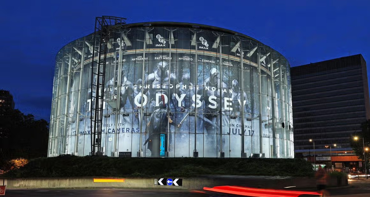 Christopher Nolan's "The Odyssey" playing at the BFI IMAX in London, United Kingdom