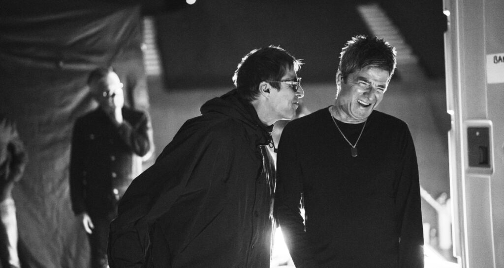 The Gallagher brothers are reunited in music doc "Oasis: Don't Look Back in Anger," which premiered at Venice.