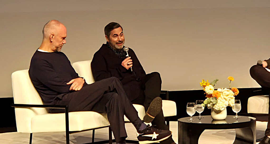 (From left) Roeg Sutherland and Glen Basner, having their say at during a panel held at the TIFF Lightbox during The Market's Perspectives strand. (Photo: Davide Abbatescianni)