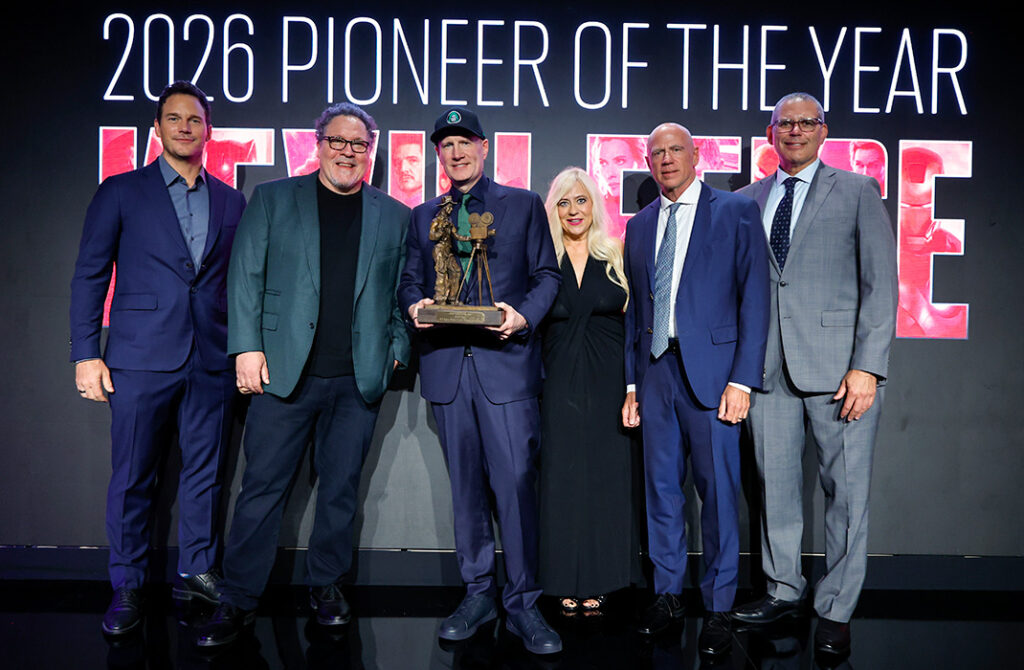 2026 Pioneer of the Year Dinner - Chris Pratt, Jon Favreau, Kevin Feige, Lisa Bunnell, Kyle Davies, Todd Vradenburg